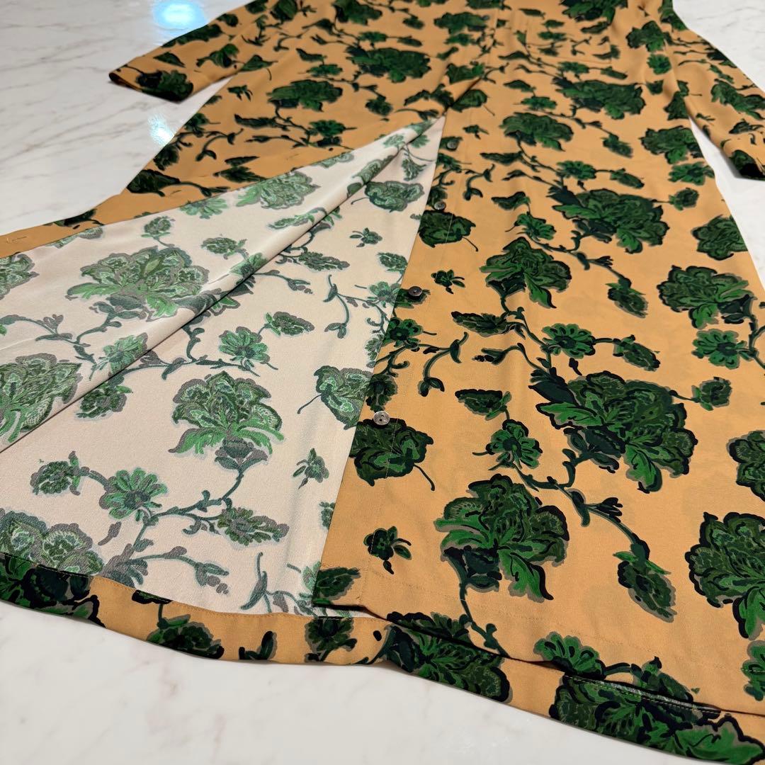 完売品 グレースクラス 2WAY フラワー プリント ロング シャツ ワンピース