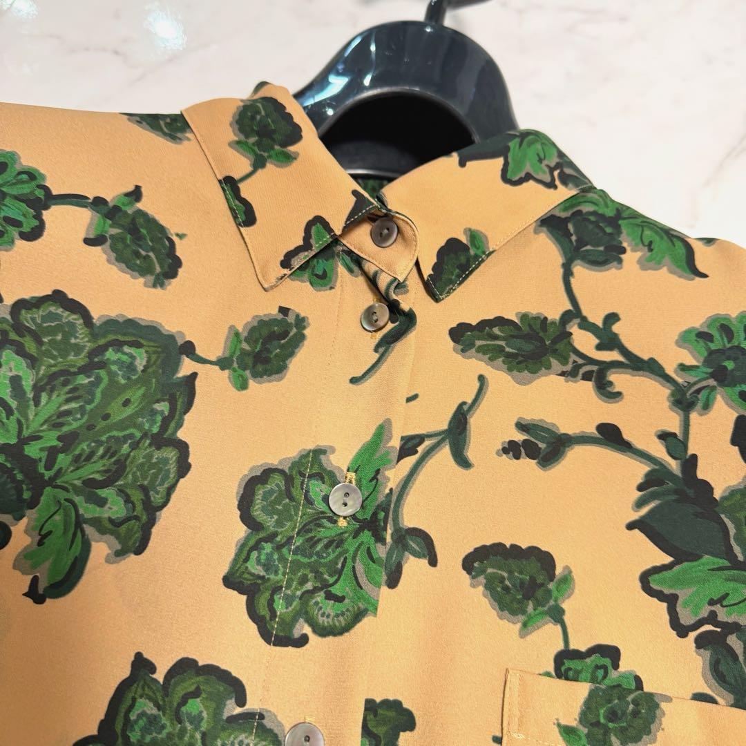 完売品 グレースクラス 2WAY フラワー プリント ロング シャツ ワンピース