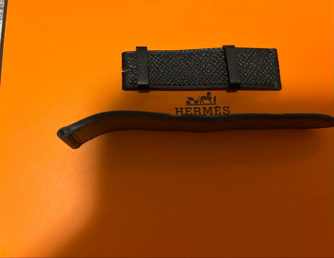 HERMES 黒 レザーベルト 取り付け幅20mm
