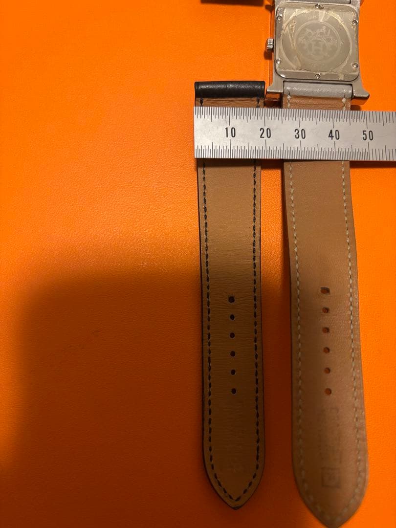 HERMES 黒 レザーベルト 取り付け幅20mm
