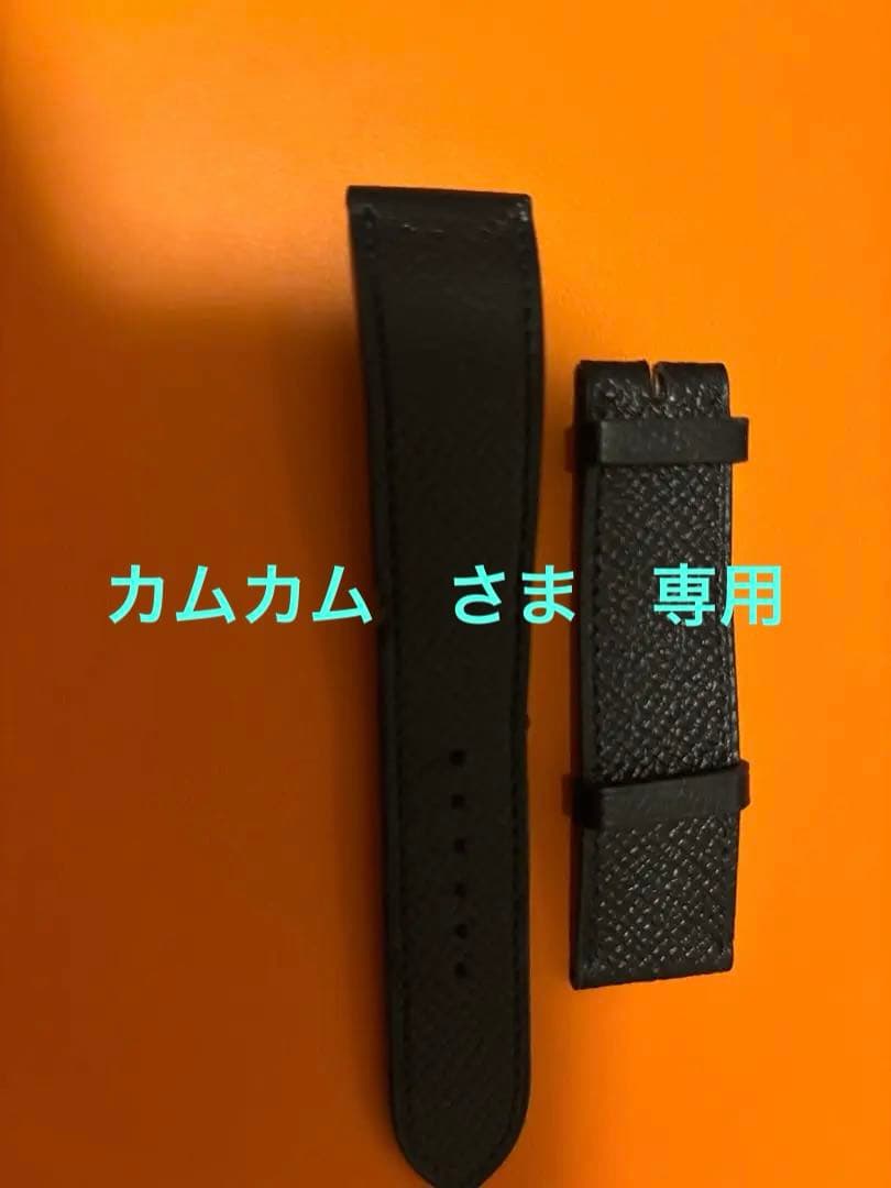 HERMES 黒 レザーベルト 取り付け幅20mm