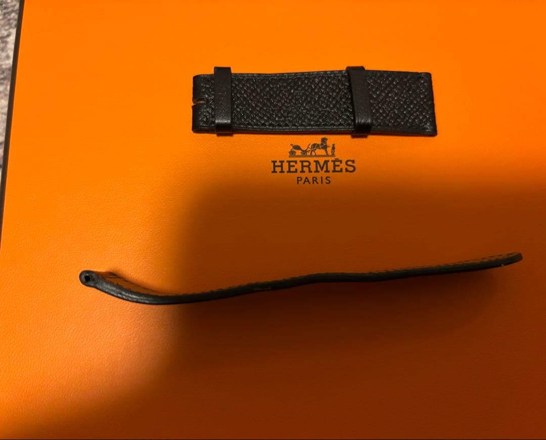HERMES 黒 レザーベルト 取り付け幅20mm