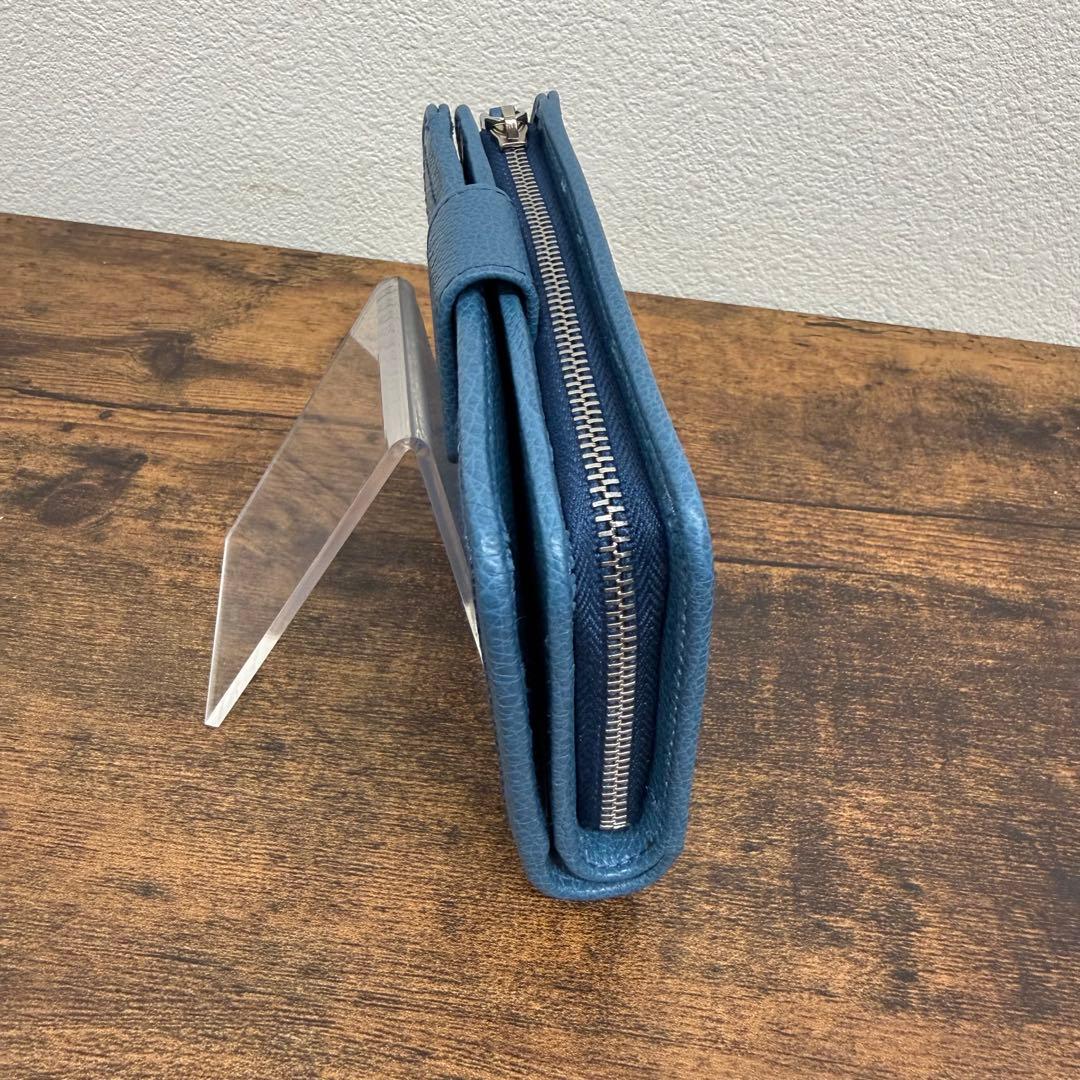 PRADA プラダ 二つ折り財布 ブルー サフィアーノ