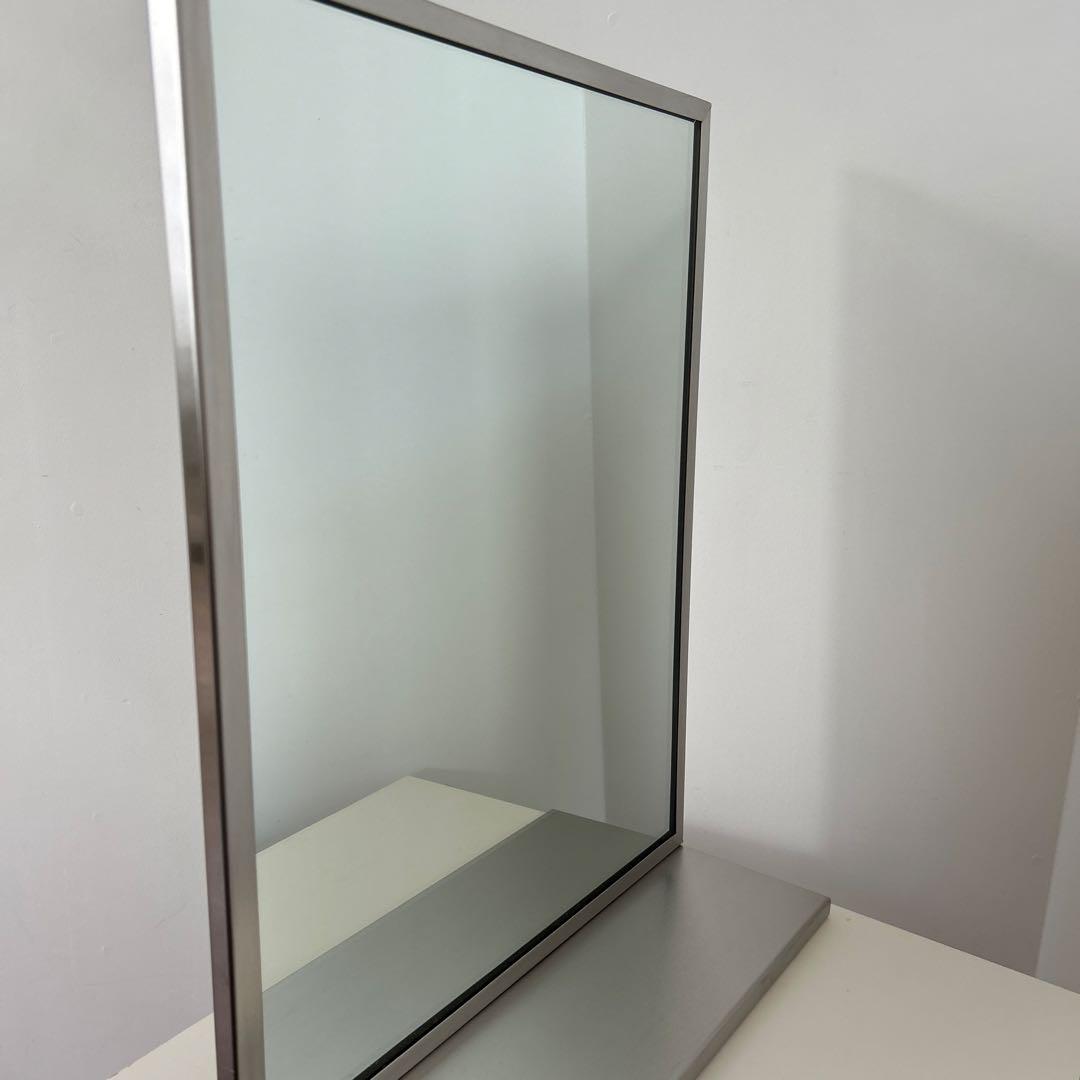 パシフィックファニチャー　ステンレス製ミラー　ウォールミラー　棚付き