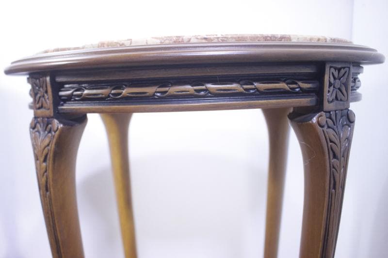 ◆イタリア製 輸入家具入荷　天板大理石　オーバル型(楕円形) サイドテーブル　③