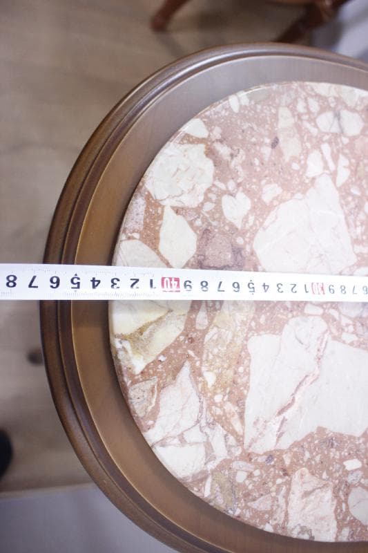 ◆イタリア製 輸入家具入荷　天板大理石　オーバル型(楕円形) サイドテーブル　③