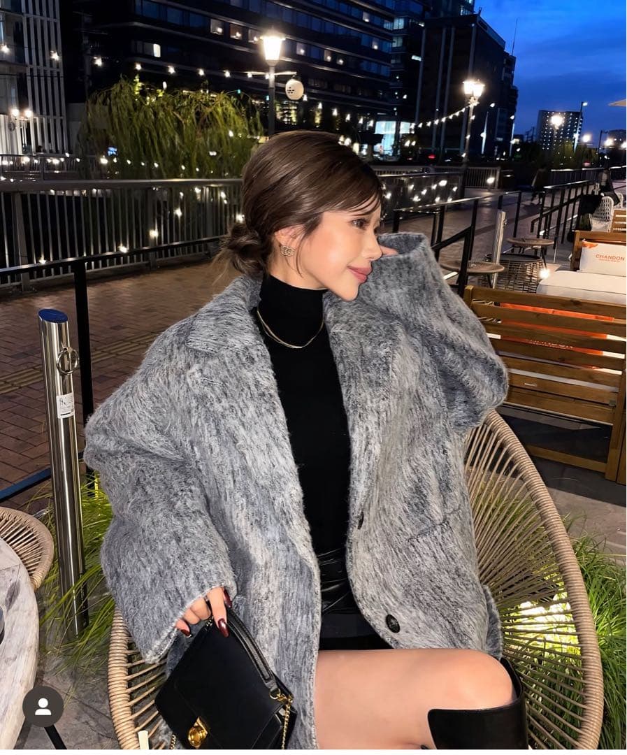 ジャケット・アウター DIANTE Shaggy middle loose coat