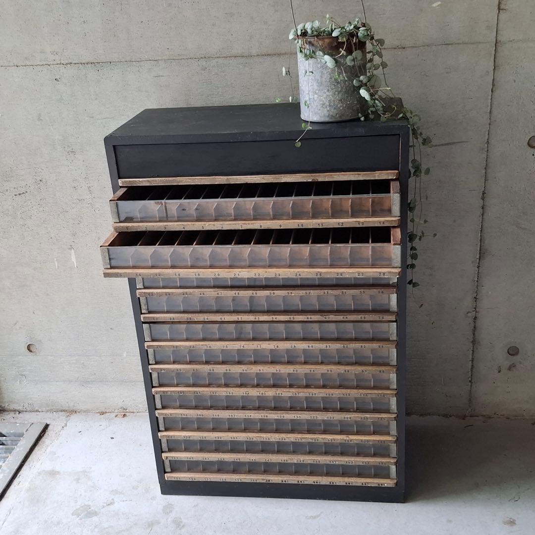 店舗什器 ディスプレイ ミシン糸ケース ガラスケース アンティーク ヴィンテージ