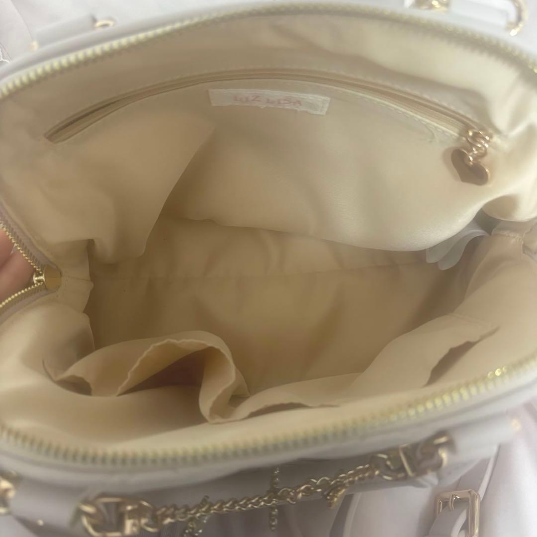 LIZLISA ビジューキルティングハンドバッグ ピンク