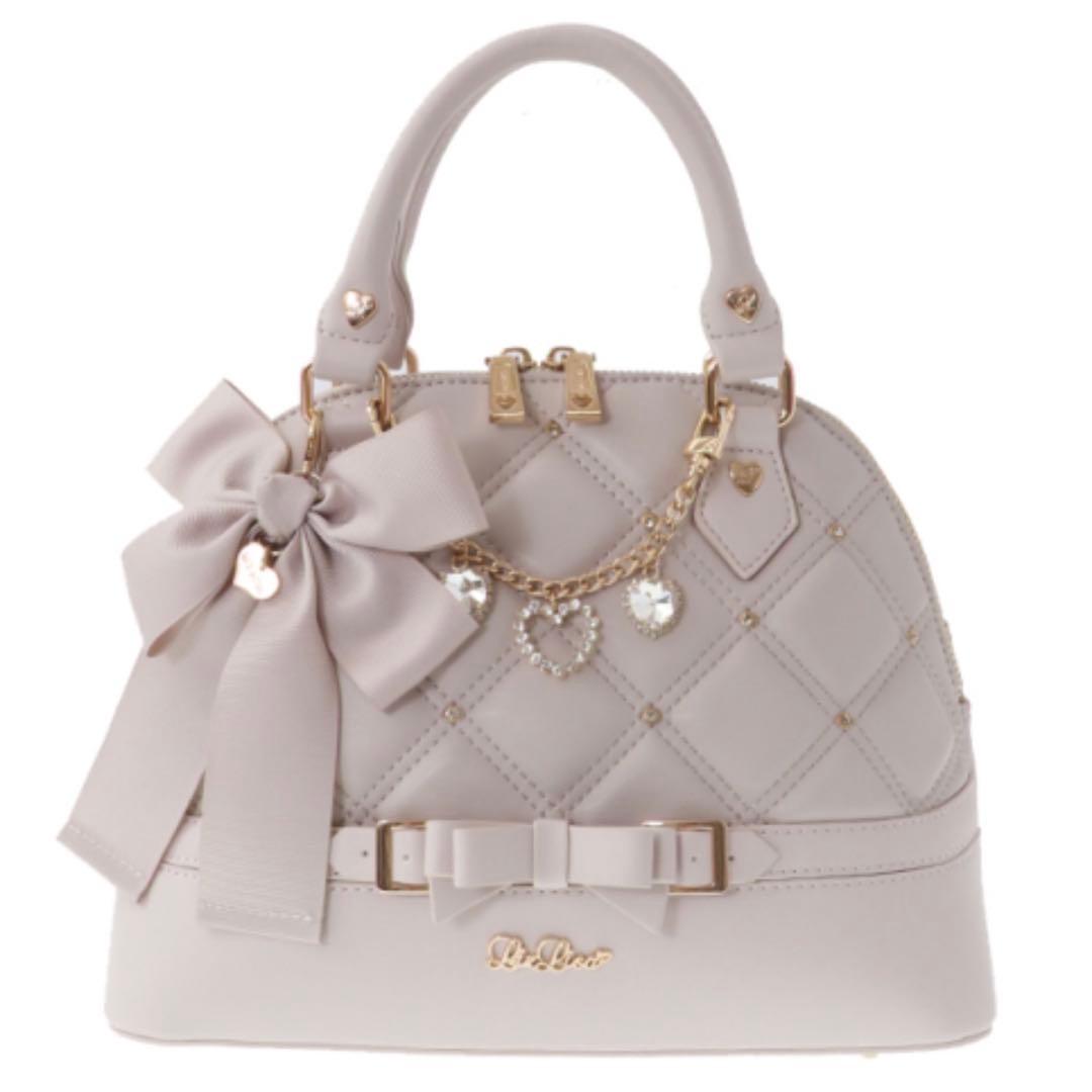 LIZLISA ビジューキルティングハンドバッグ ピンク