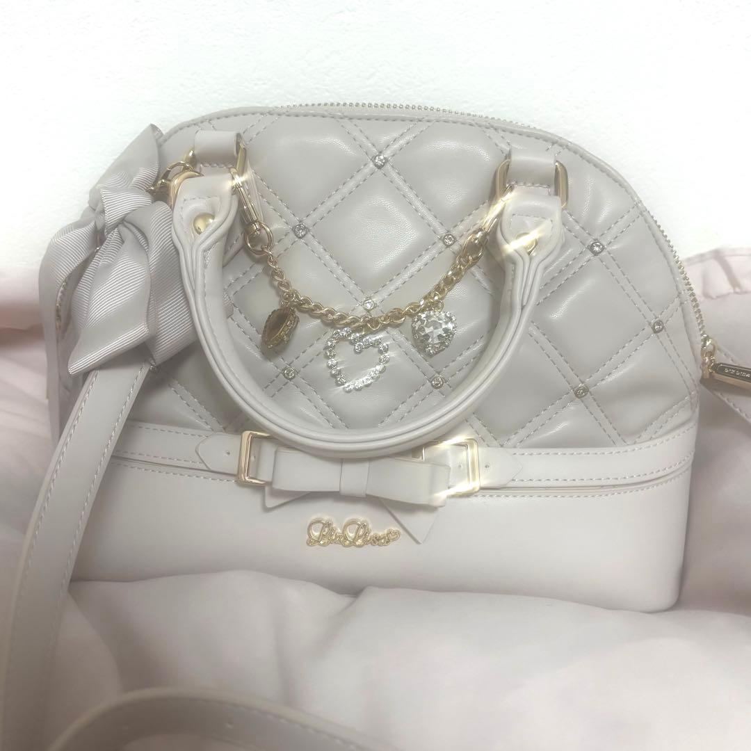 LIZLISA ビジューキルティングハンドバッグ ピンク