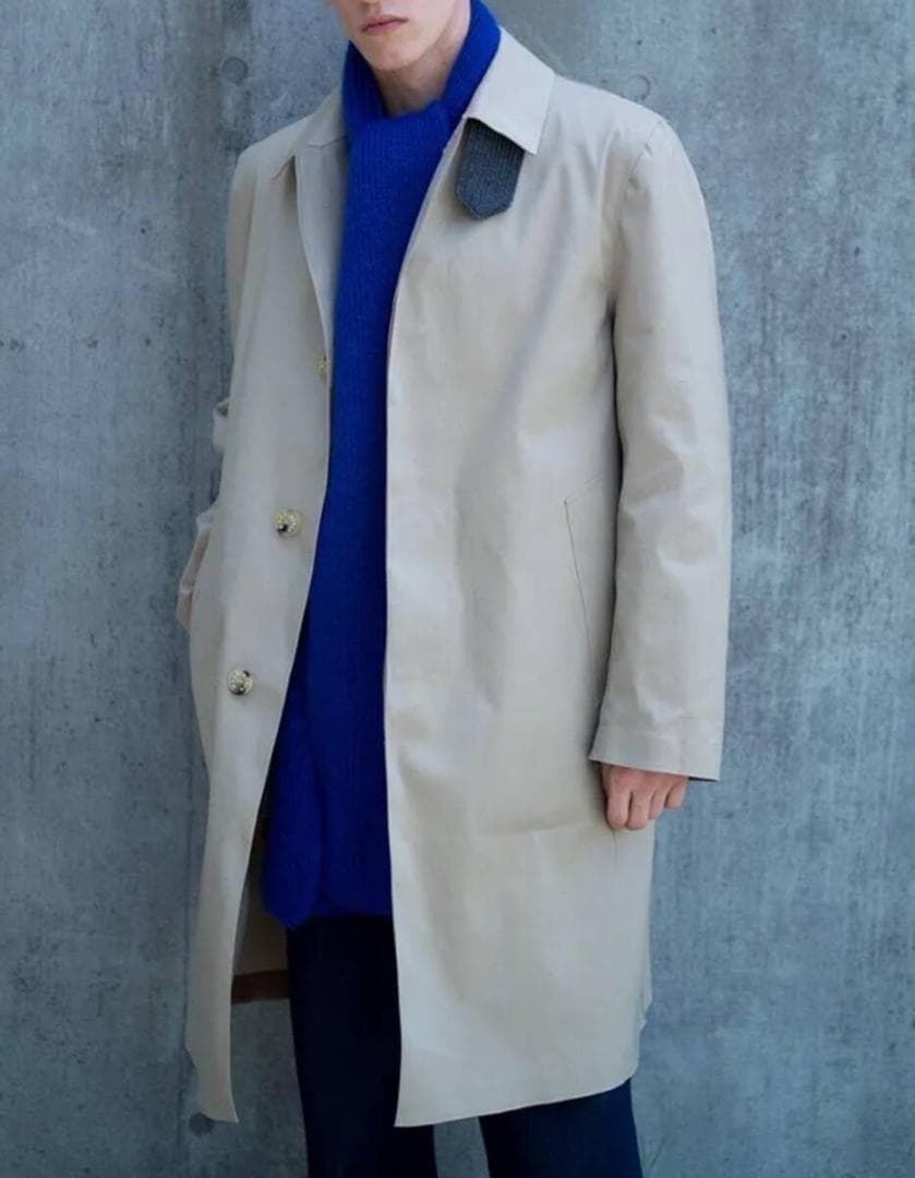 新品 マッキントッシュ × バトナーBATONER モヘアニットマフラー ブルー