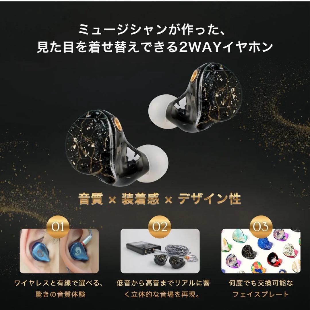 Duo 完全ワイヤレス×有線 2WAY式 ハイブリッド型イヤホン