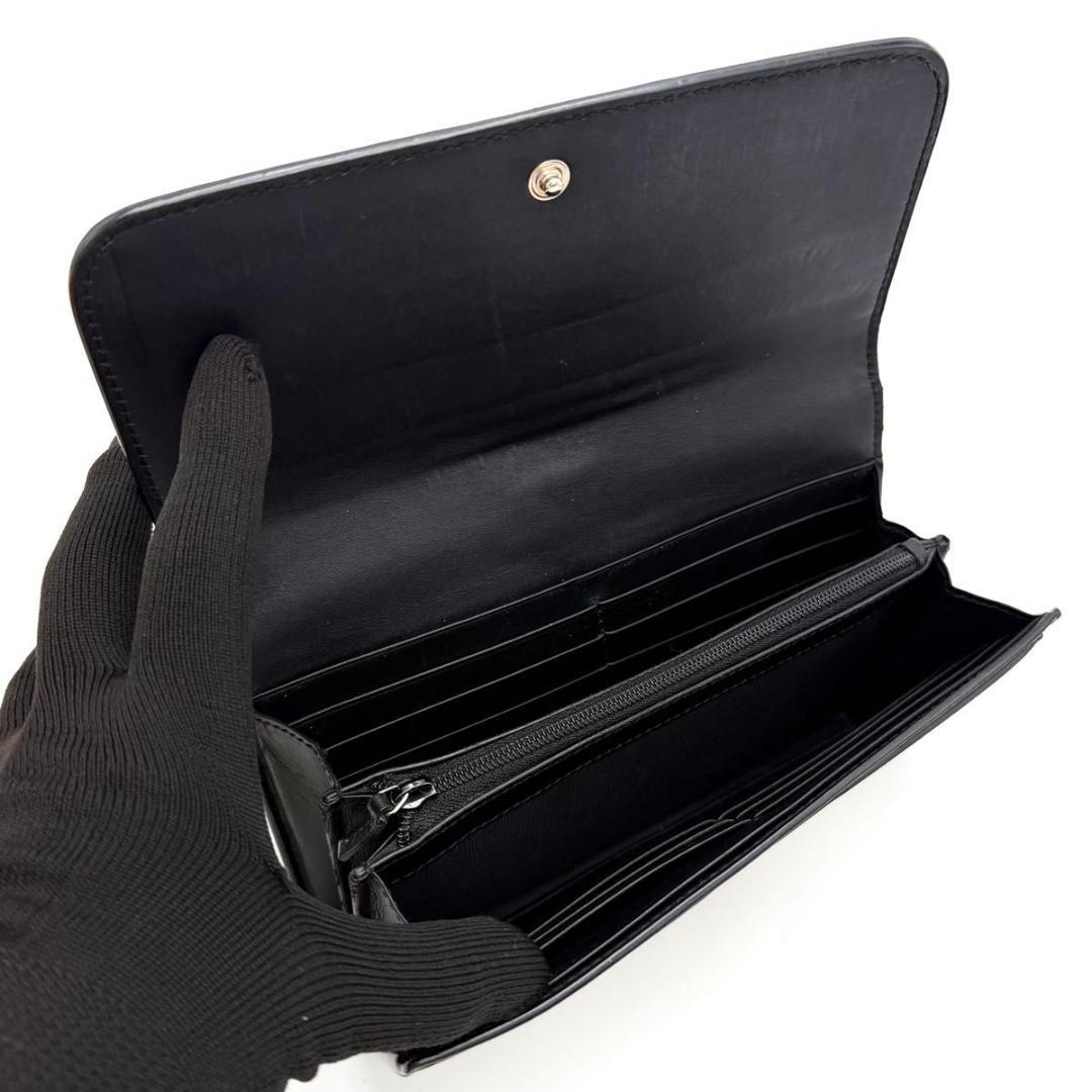GUCCI グッチ シェリーライン GG 長財布 PVC レザー ブラック