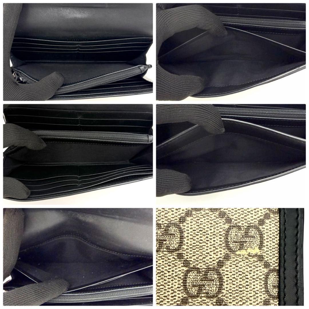 GUCCI グッチ シェリーライン GG 長財布 PVC レザー ブラック