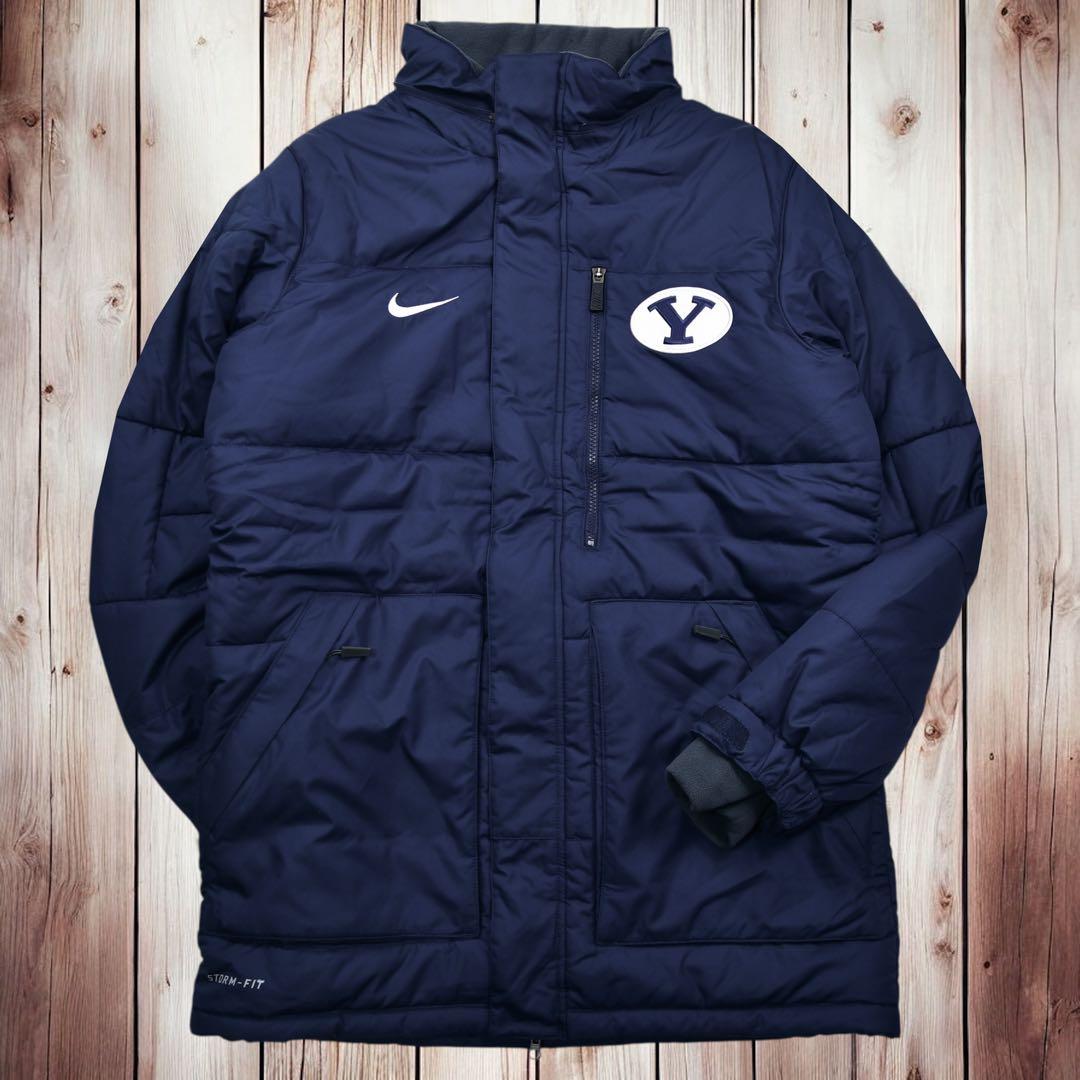 11M384◯NIKE カレッジ 中綿 ダウンコート ベンチコート アウター M