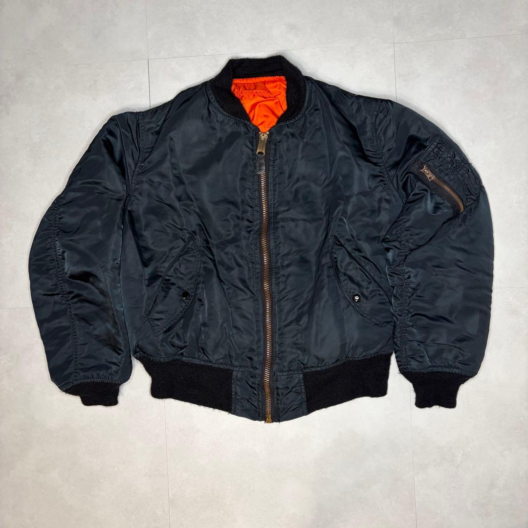 【美品】 USA製 80s アルファインダストリーズ MA-1 ブラック M