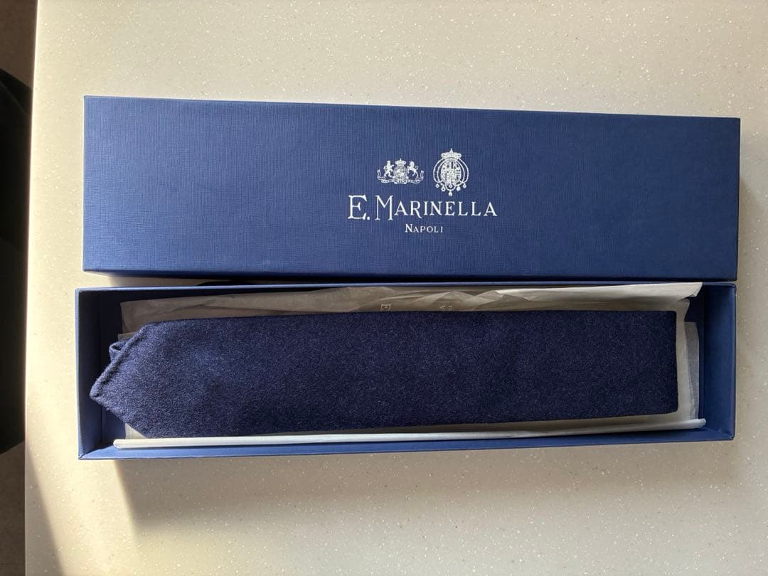 E. Marinella マリネッラ ネイビー ネクタイ ウールタイ