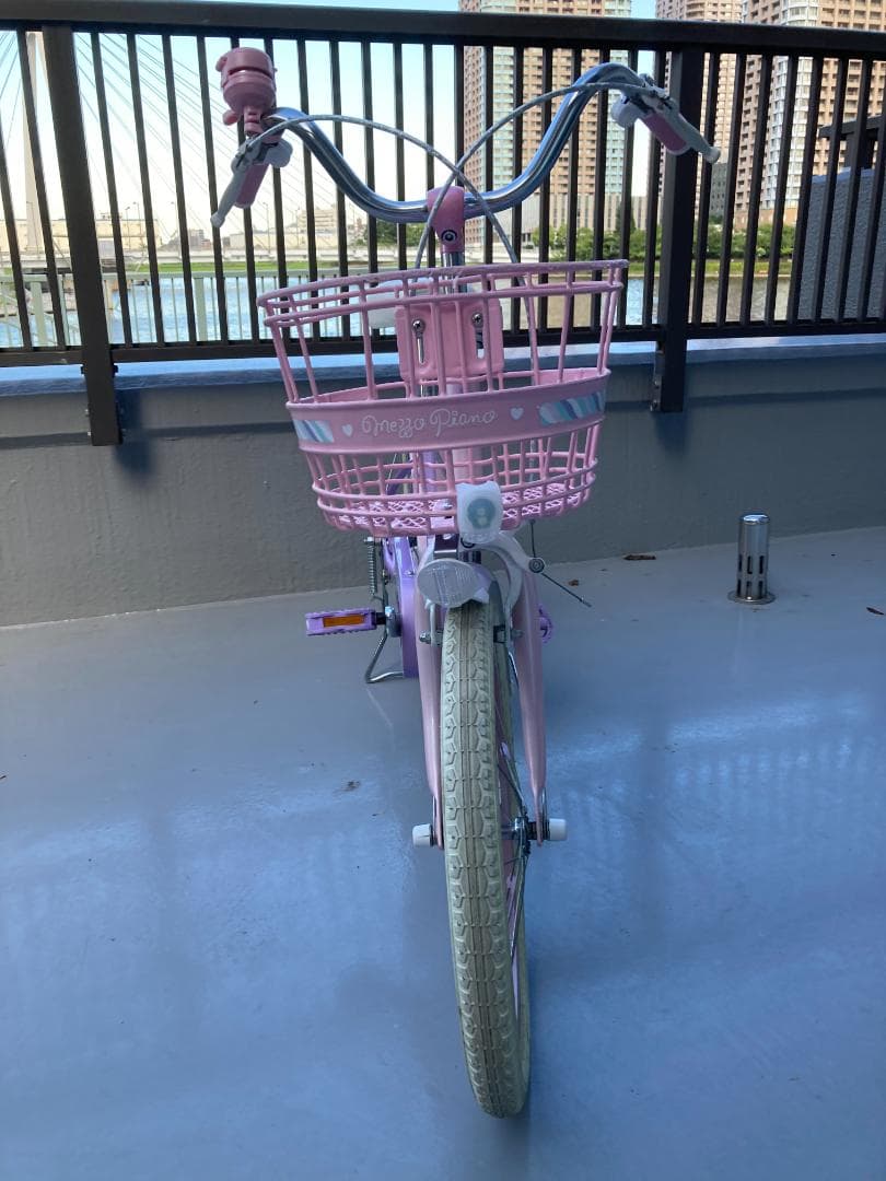子供用自転車　アサヒサイクルのメゾピアノ 紫色とピンク 18インチ