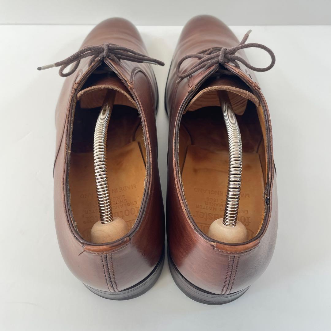 美品 グレンソン 33377 フットマスター プレーントゥ 茶レザー 27.5㌢