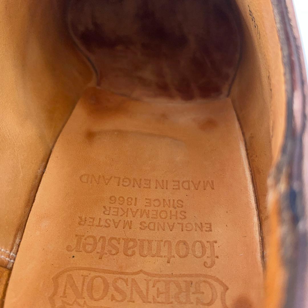 美品 グレンソン 33377 フットマスター プレーントゥ 茶レザー 27.5㌢