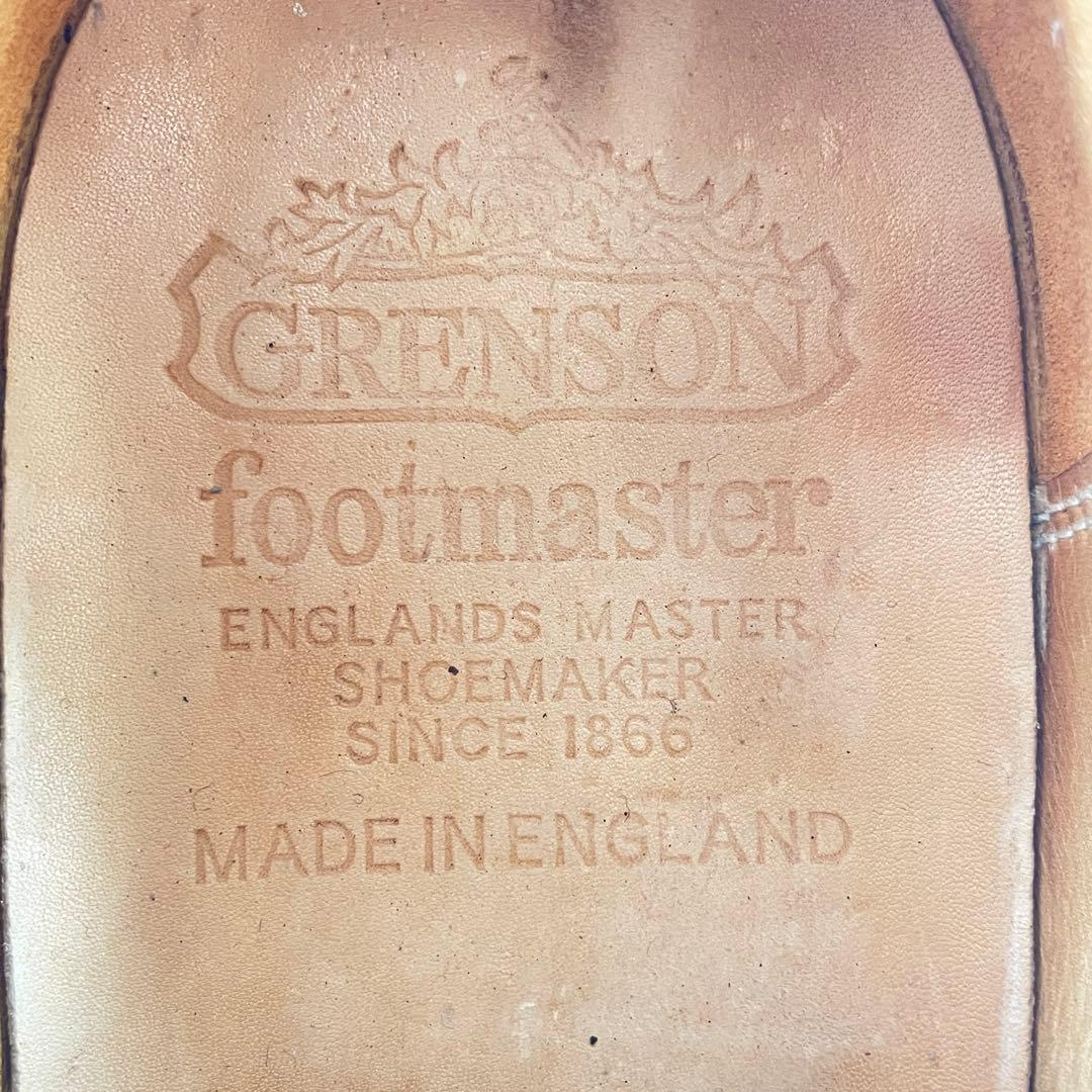 美品 グレンソン 33377 フットマスター プレーントゥ 茶レザー 27.5㌢