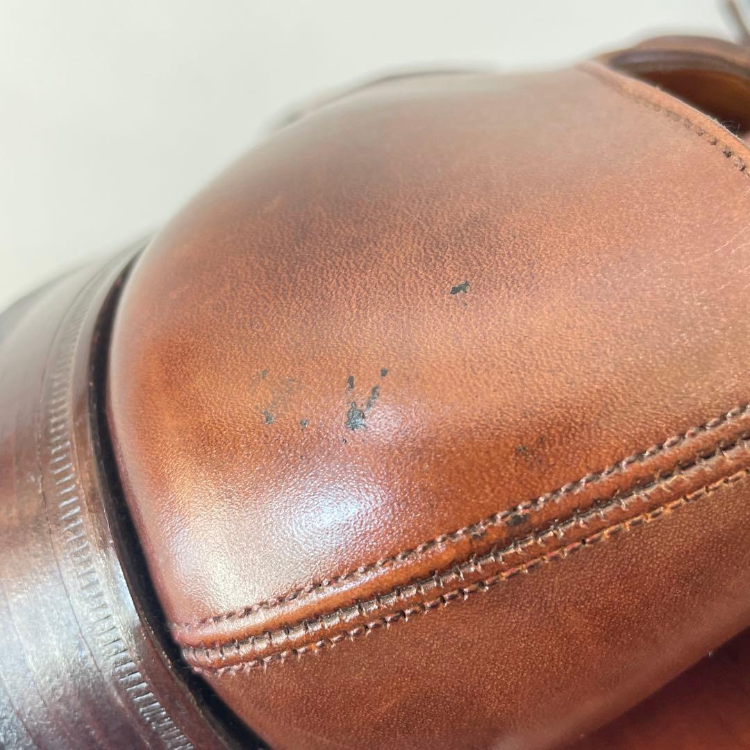 美品 グレンソン 33377 フットマスター プレーントゥ 茶レザー 27.5㌢