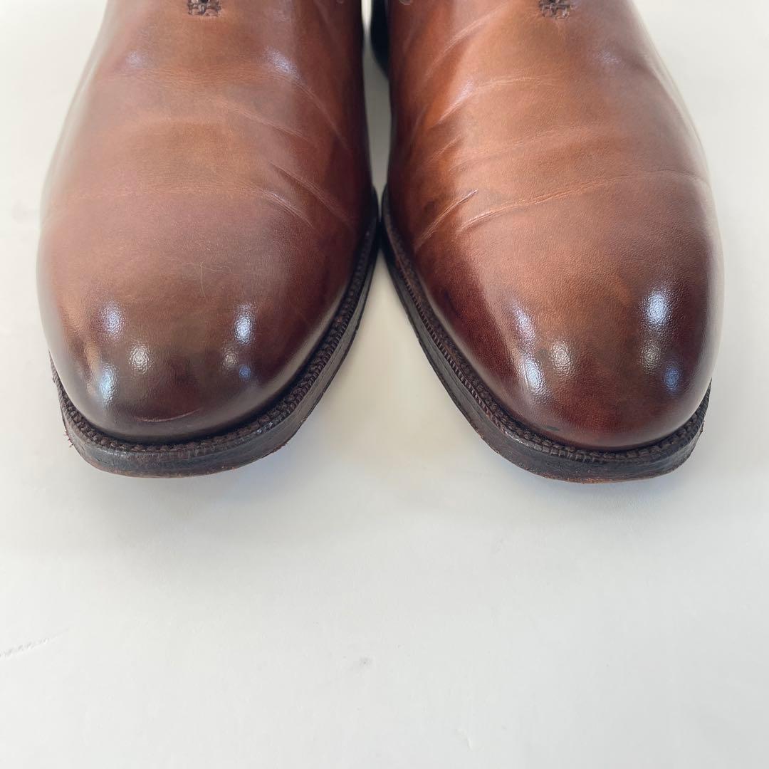 美品 グレンソン 33377 フットマスター プレーントゥ 茶レザー 27.5㌢
