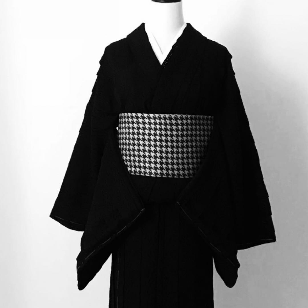 38さん専用　レース　チェック　黒着物　浴衣和服　成人式　地雷系　やみかわ