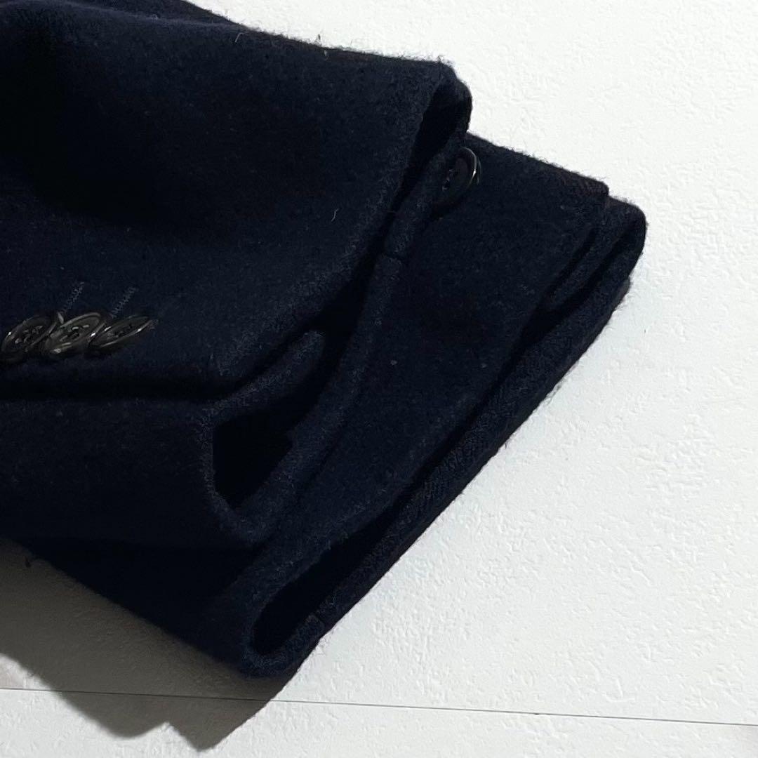 美品 プラダ ダブルチェスターコート XXLサイズ ネイビー ロング 【82】