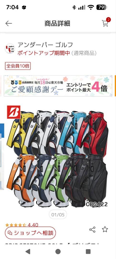 BRIDGESTONE GOLF CBG422 キャディバッグ