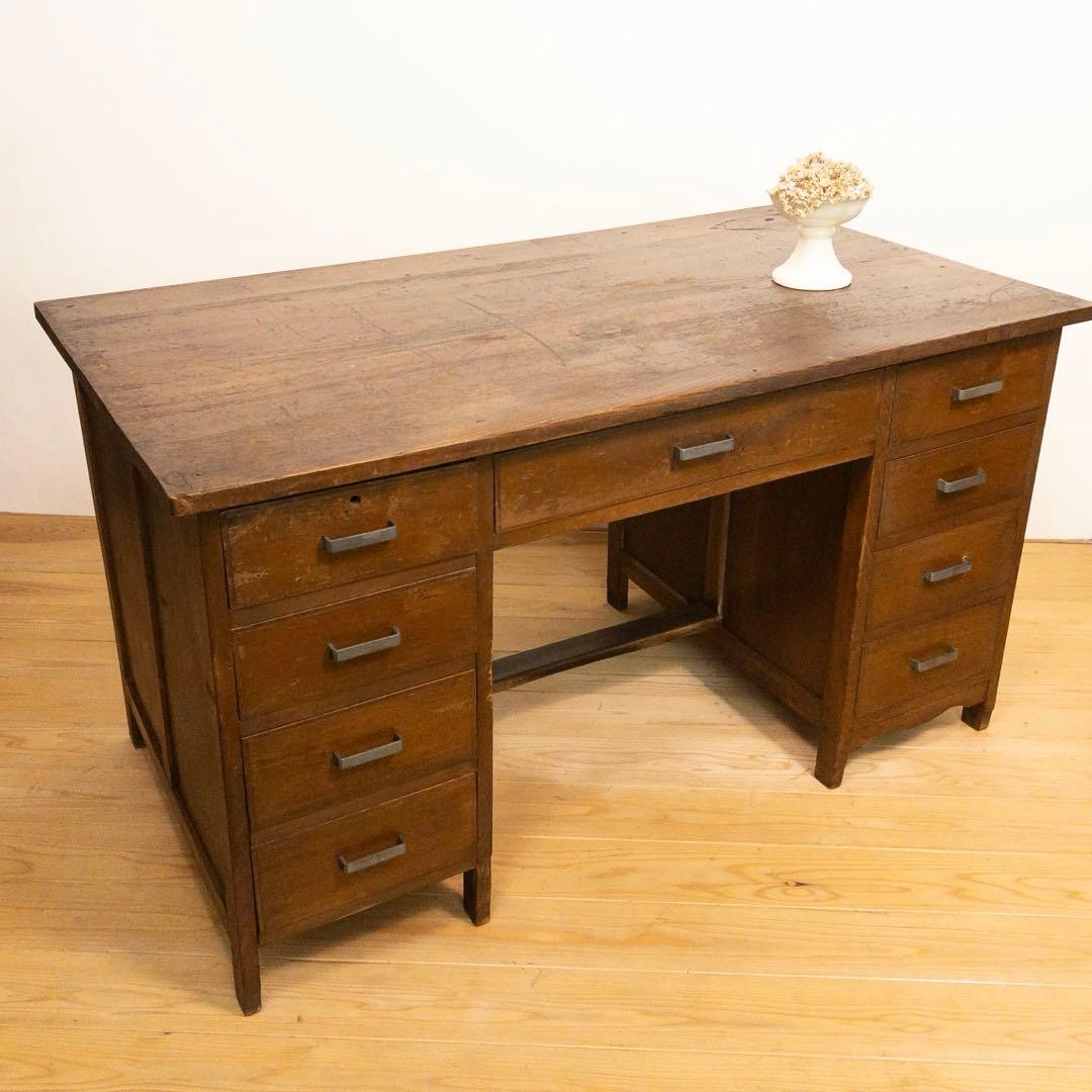 机　デスク　作業机　大きめ　古道具　古家具　ビンテージ　アンティーク　レトロ