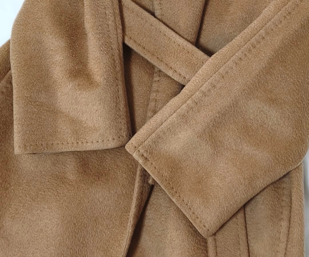 美品✨マックスマーラ 白タグ キャメル100% マニュエラ ベルテッドコート