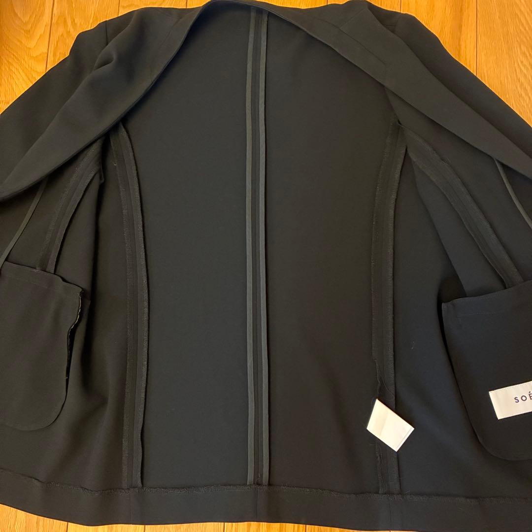 ソージュ　ノーカラージャケット　ブラック　L