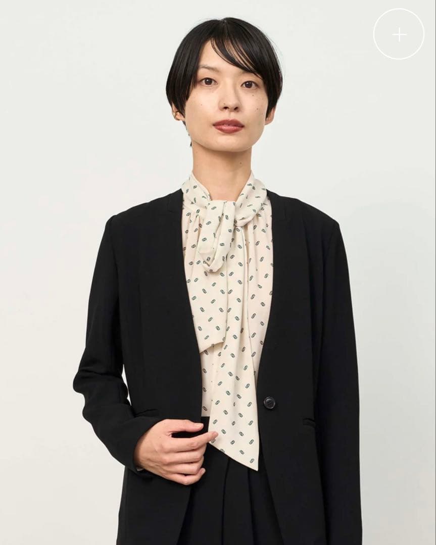 ソージュ　ノーカラージャケット　ブラック　L