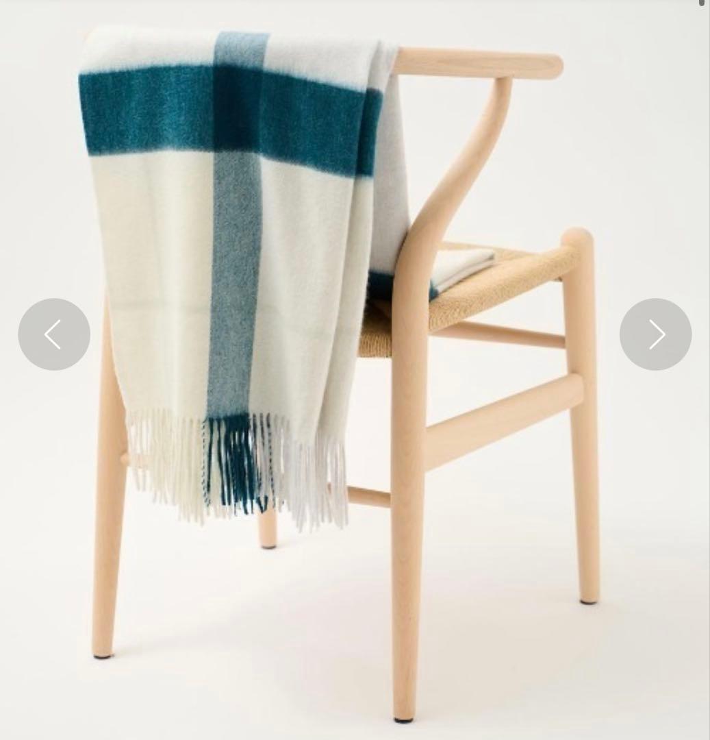 【elegancese】ピュアカシミヤ100% チェック大判マフラー／ストール