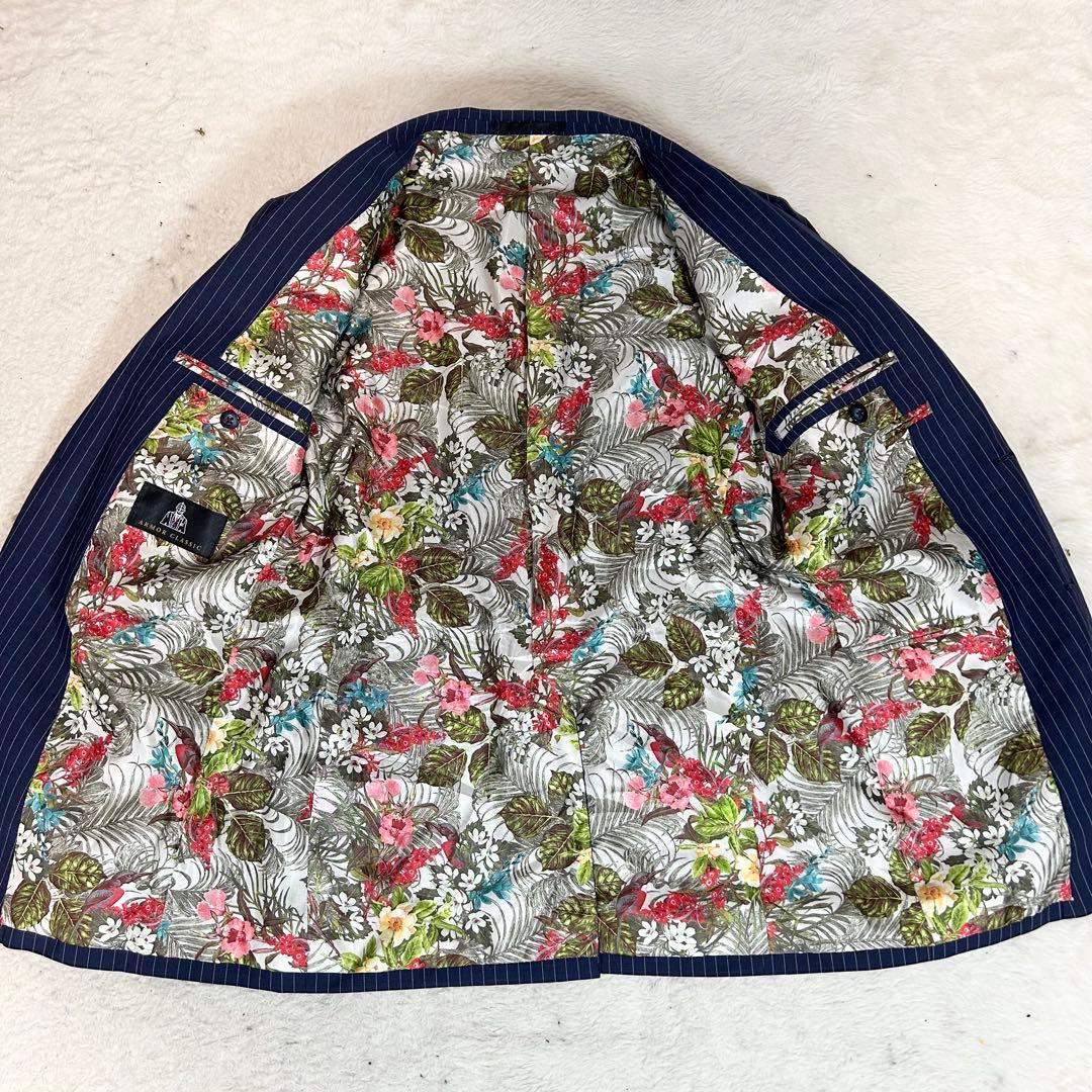 美品❗️ARMOR CLASSIC スリーピース　スーツ　ストライプ　花柄　2B