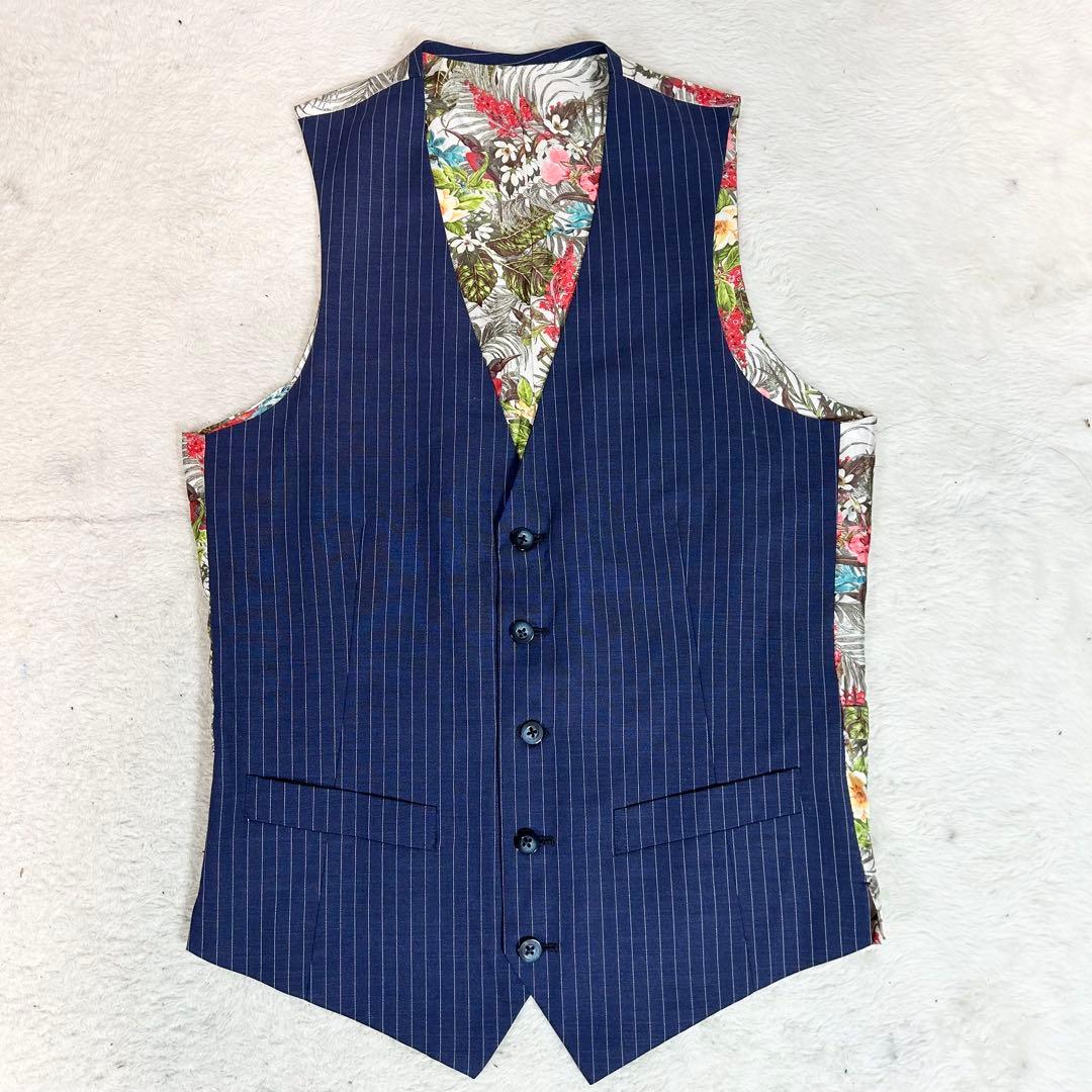 美品❗️ARMOR CLASSIC スリーピース　スーツ　ストライプ　花柄　2B