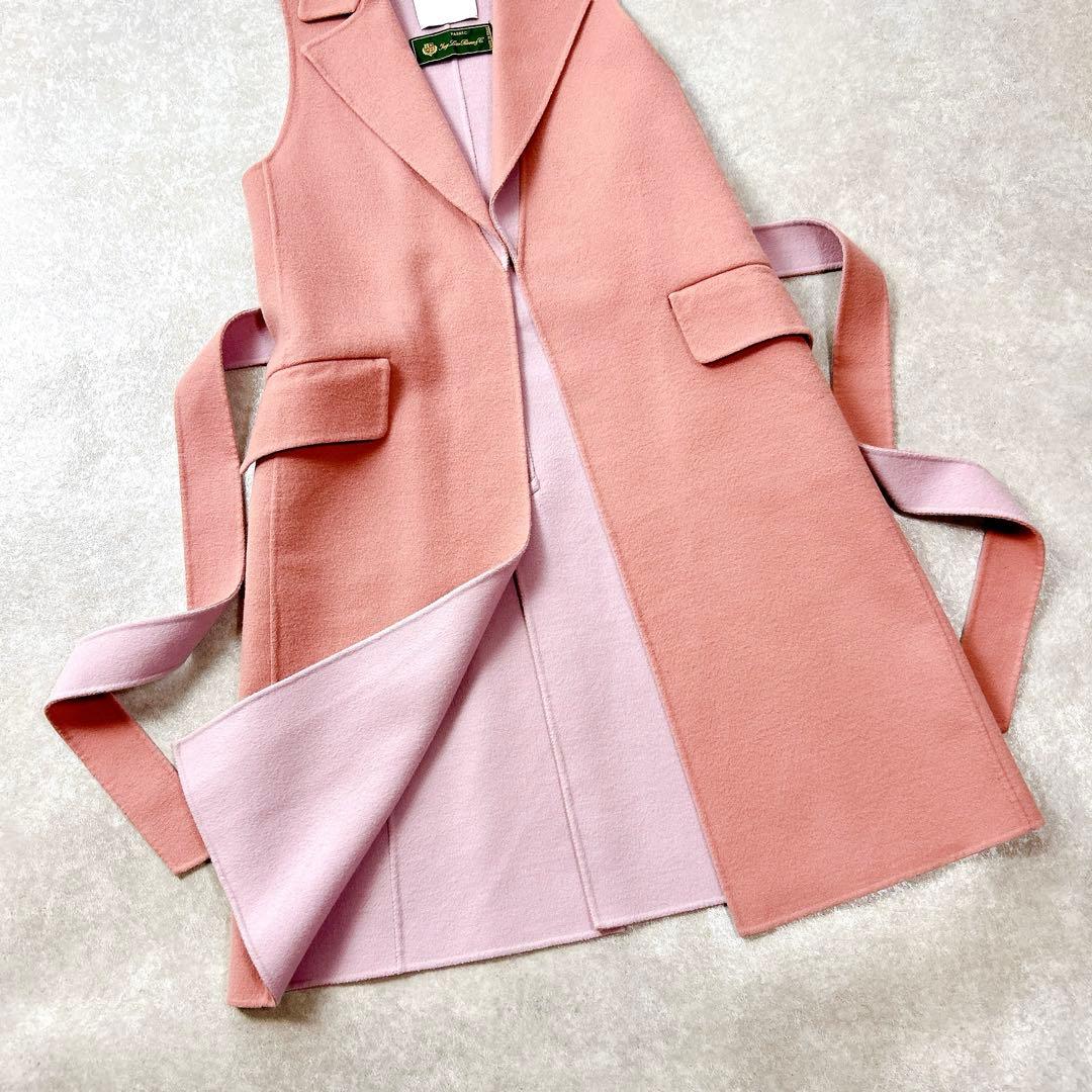 ストラスブルゴ×ロロピアーナ　ダブルフェイスウールジレ　ロングベスト