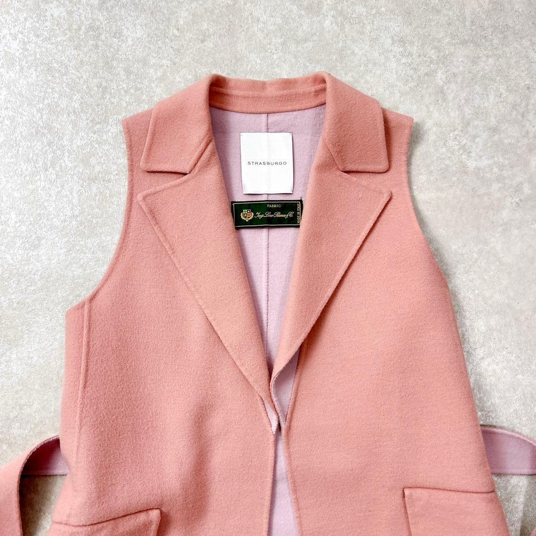 ストラスブルゴ×ロロピアーナ　ダブルフェイスウールジレ　ロングベスト