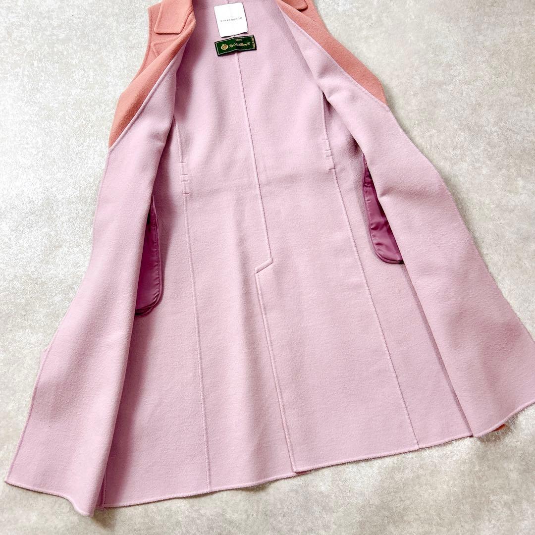 ストラスブルゴ×ロロピアーナ　ダブルフェイスウールジレ　ロングベスト