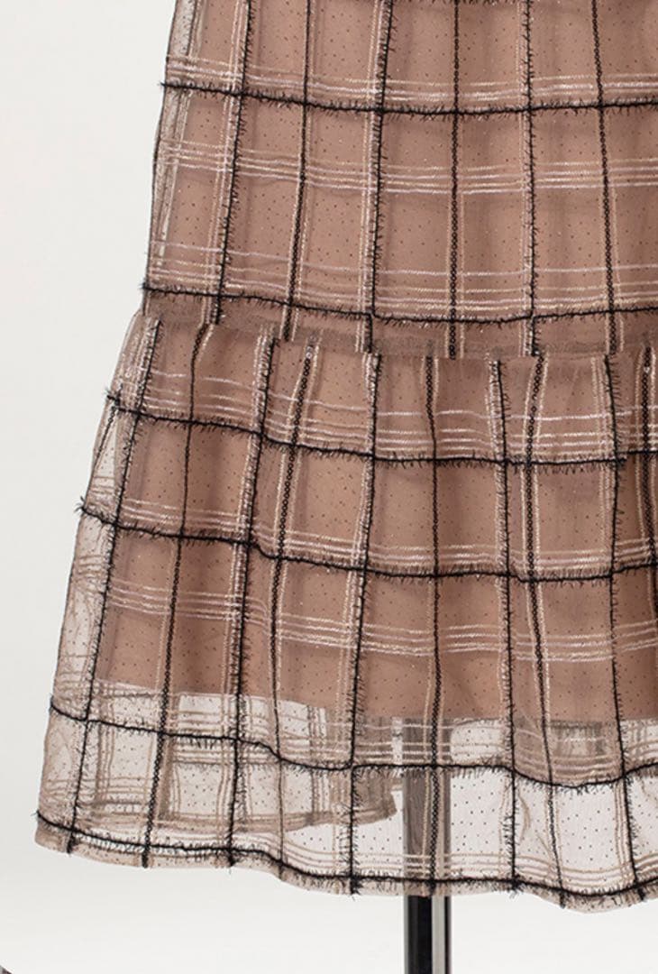 SOBRE チェック柄ベージュドレス