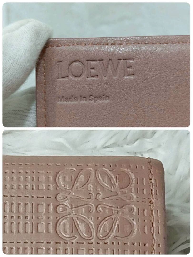 LOEWE コンチネンタルウォレット ピンク 長財布 レザー アナグラム