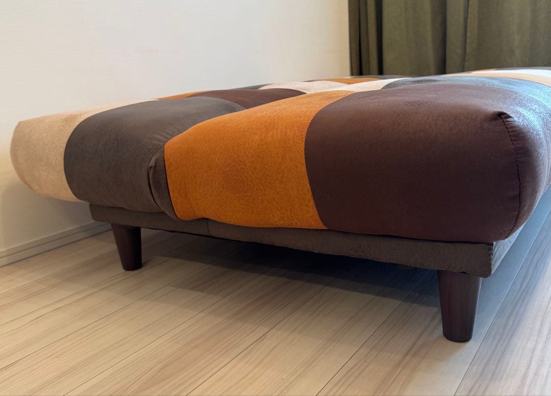 ✨早い者勝ち最終SALE✨ ソファーベッド レザーファブリック パッチワーク