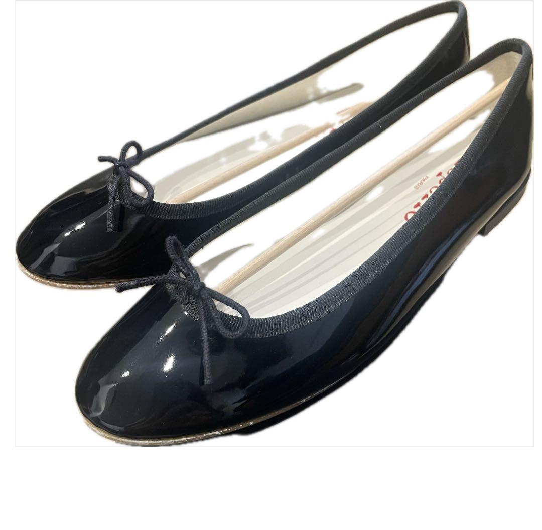 レペット　Repetto バレーシューズ　フラットシューズ　黒　エナメル　37