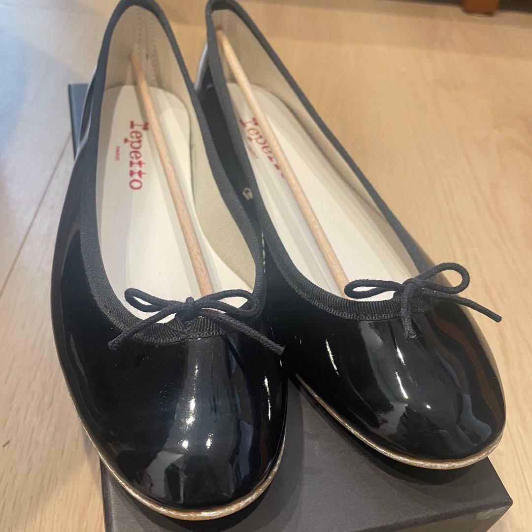 レペット　Repetto バレーシューズ　フラットシューズ　黒　エナメル　37