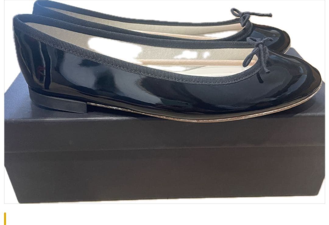 レペット　Repetto バレーシューズ　フラットシューズ　黒　エナメル　37