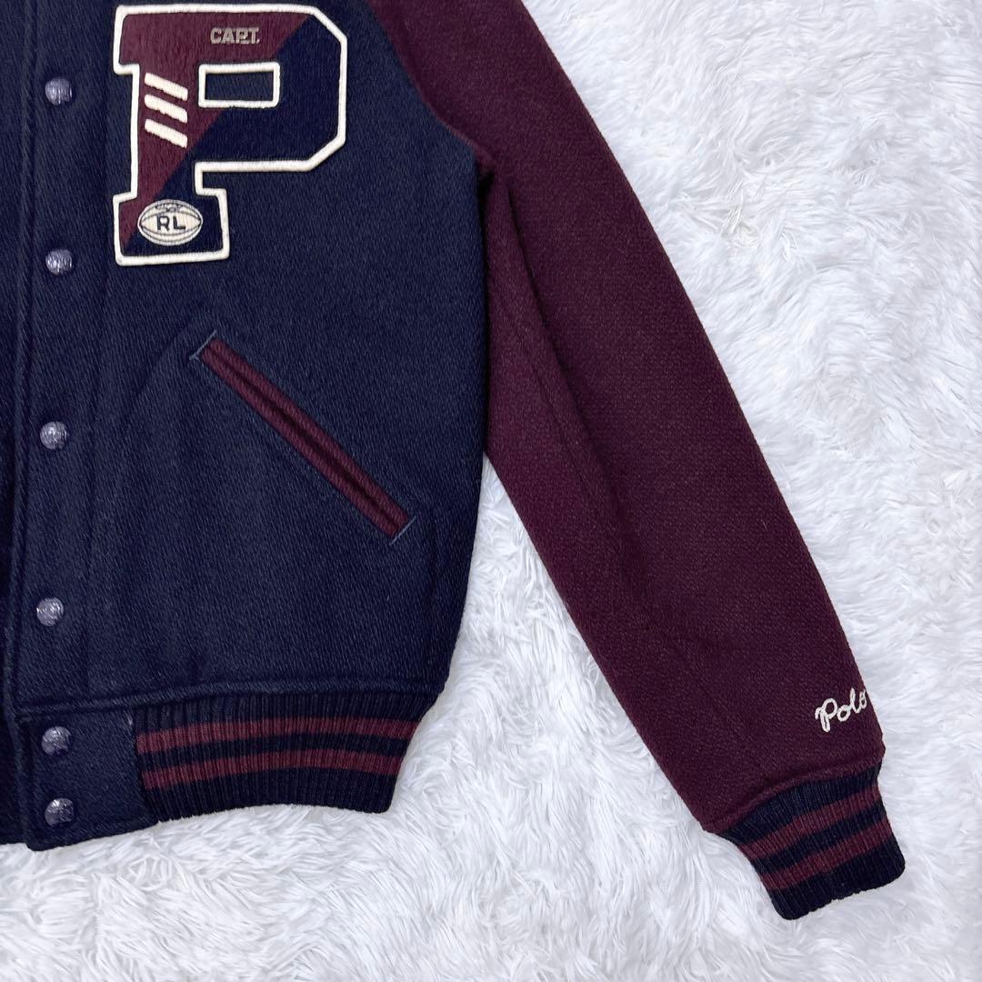 【美品】POLO RALPH LAUREN レターマンジャケット ワッペン 刺繍