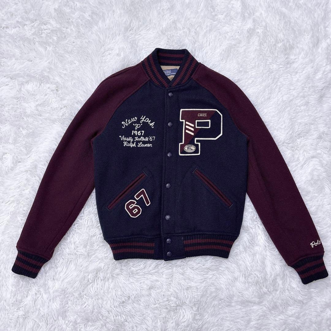 【美品】POLO RALPH LAUREN レターマンジャケット ワッペン 刺繍