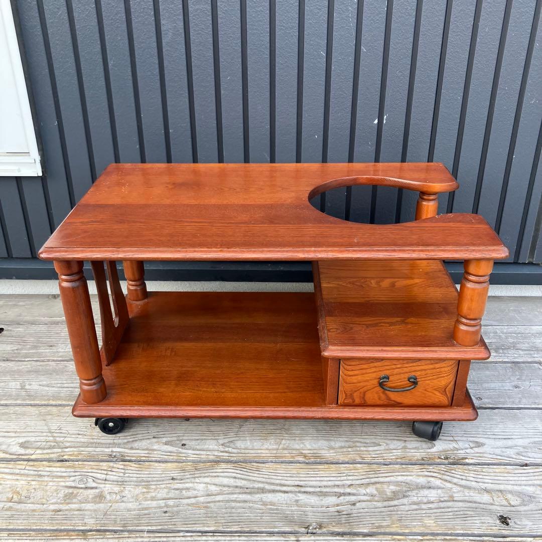 昭和レトロ 木製 お座敷ワゴン 引き出し収納 キャスター付き ポットワゴン古家具